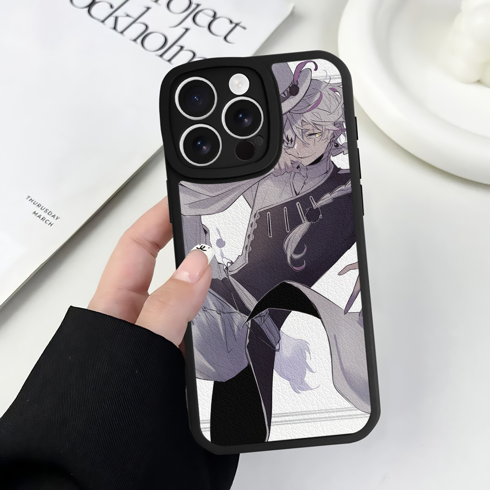 （画像用） 文豪ストレイドッグス Bungo Stray Dogs 【iPhone 16シリーズ対応】シリコンスマホケース（レザー調） 材質：シリコン